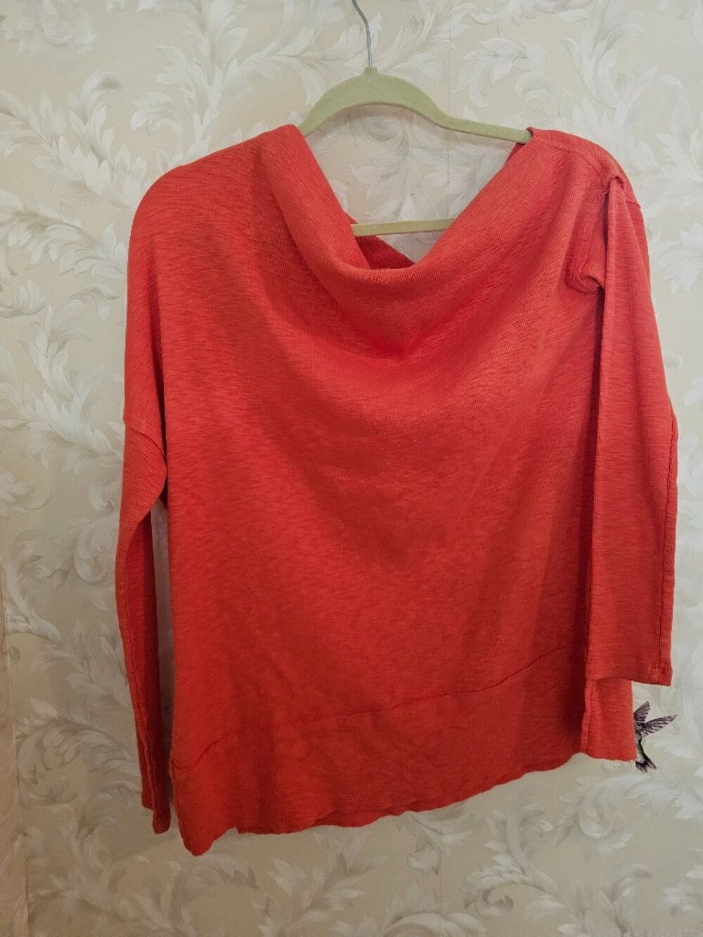 We The Free Orange Long Sleeve ribbed Asymmetrical hem